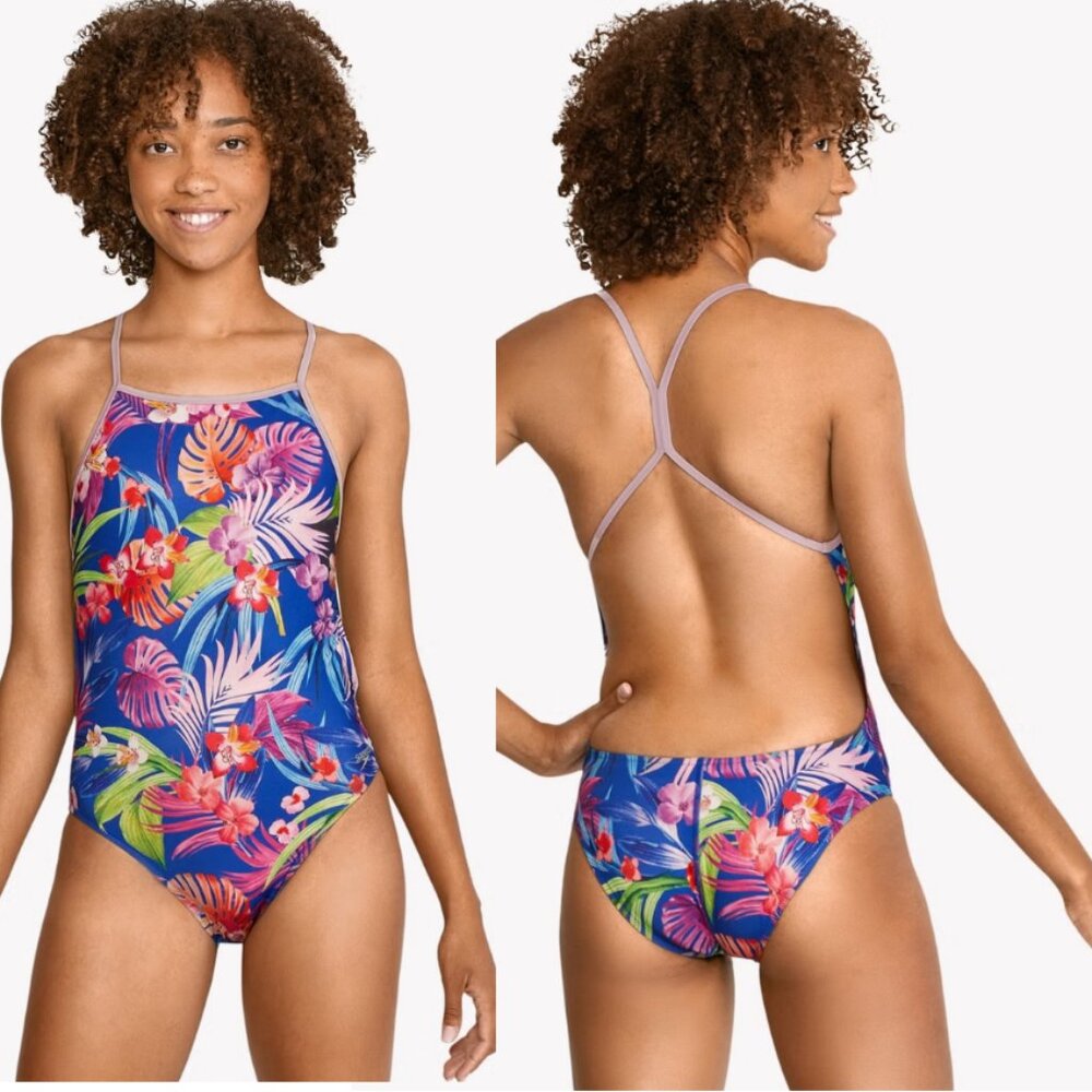 NEW Speedo Endurance The One sz. 30 Printed One Piece Performance Swimsuit